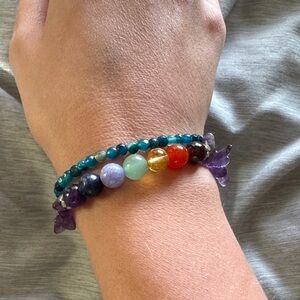 Chakra amethyst set of 2